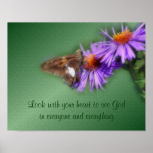 Poster Borboleta Veja Deus Natureza Inspiradora de Citaç