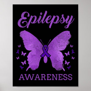 Poster Borboleta Vintage de Conscientização da Epilepsia