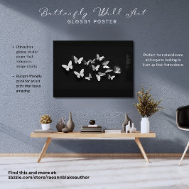 Póster Borboleta Wall Art Glossy Poster