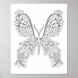 Poster Borboletas #3 Colorindo com Detalhes