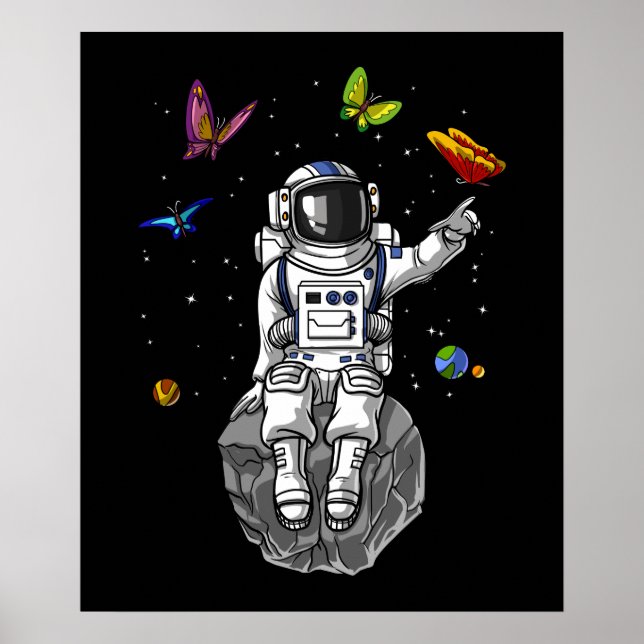 Poster Borboletas Astronautas (Frente)