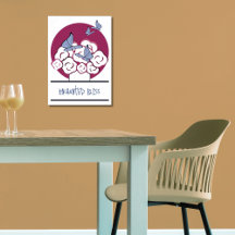 Borboletas cor-de-rosa e Buquê branco entrelaçadas