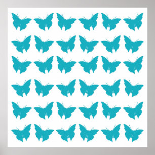 Poster Borboletas corajosas de turquesa
