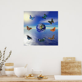 Poster Borboletas da Terra Azul