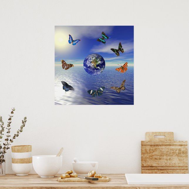 Poster Borboletas da Terra Azul (Cozinha)