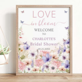 Poster Borboletas de flor rosa púrpura amam sangue