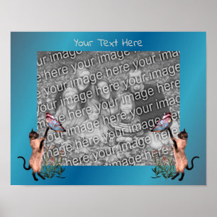 Poster Borboletas De Gatos Siameses Adicionam Sua Foto