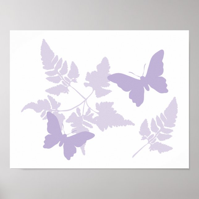 Poster Borboletas de Lavanda roxas (Frente)