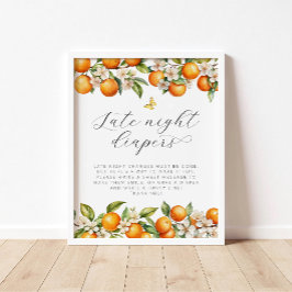 Poster Borboletas de Orangas de Verão Fraldas noturnas ta