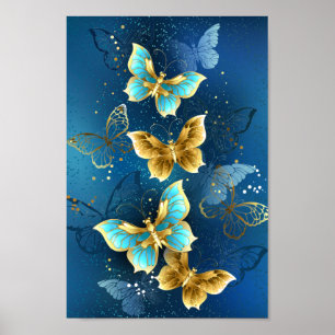 Poster Borboletas de ouro