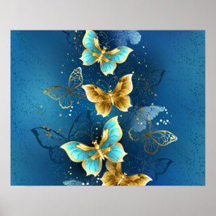 Poster Borboletas de ouro
