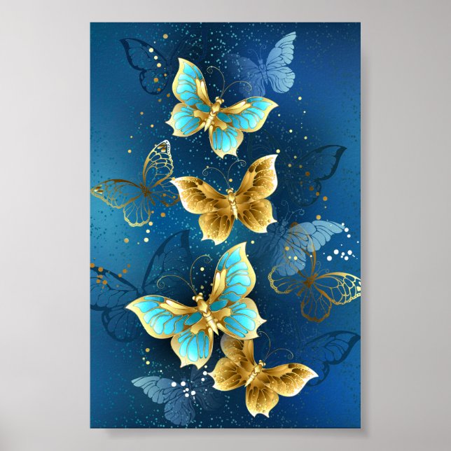 Poster Borboletas de ouro (Frente)