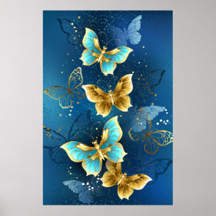 Poster Borboletas de ouro