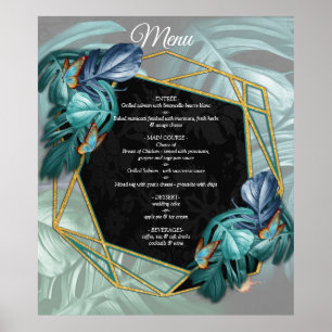 Poster Borboletas de Paraíso/Turquesa Tropical Splash