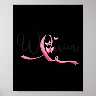 Poster Borboletas do Mês do Cancer da Mama Fita rosa Fita