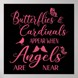 Poster Borboletas e cardeais aparecem quando o Angel est