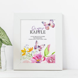 Poster Borboletas e ligadeiras Fralda Chá de fraldas Raff