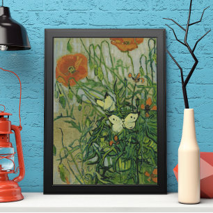 Póster Borboletas e Papoulas por Vincent van Gogh