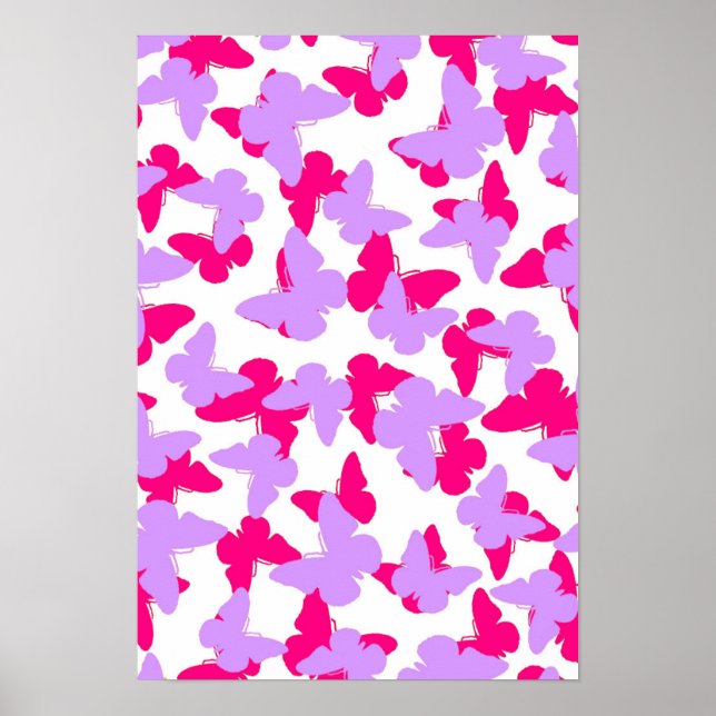 Póster Borboletas em camadas (Frente)