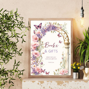 Poster Borboletas entonadas sinal de presentes de chá de