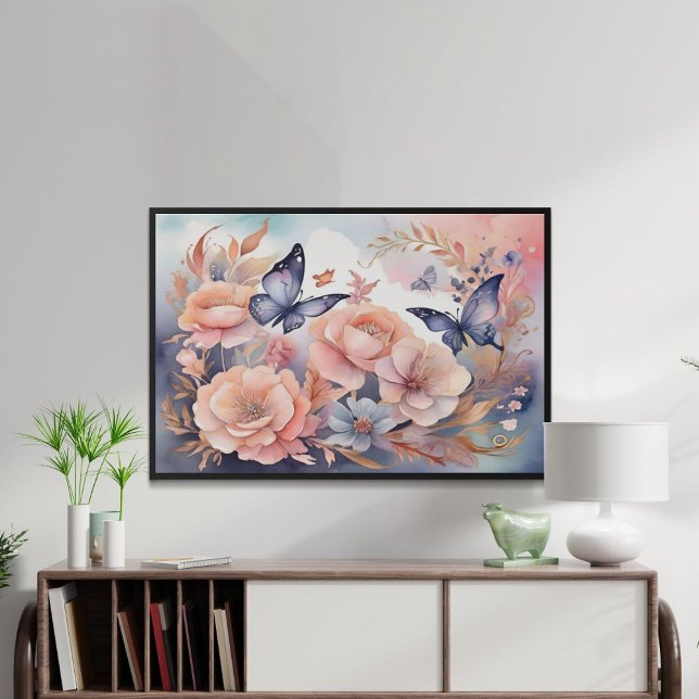 Poster Borboletas Florais Whimsic Design (Criador carregado)