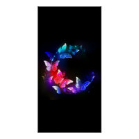 Borboletas Neon Night brilhantes sobre fundo preto
