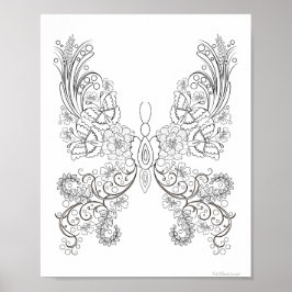 Poster Borboletasflor #17 Fantasia Colorir