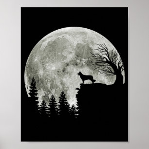 Poster Borda da silhueta Collie no Cão das Halloween das