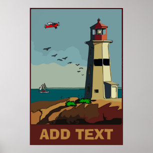 Poster Borda, Farol, Adicionar texto