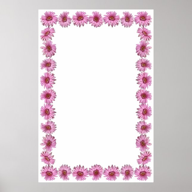 Póster Borda rosa-margarida no fundo do Vazio (Frente)