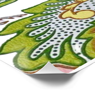 Póster Bordado Floral Estilizado do Jardim Paisley