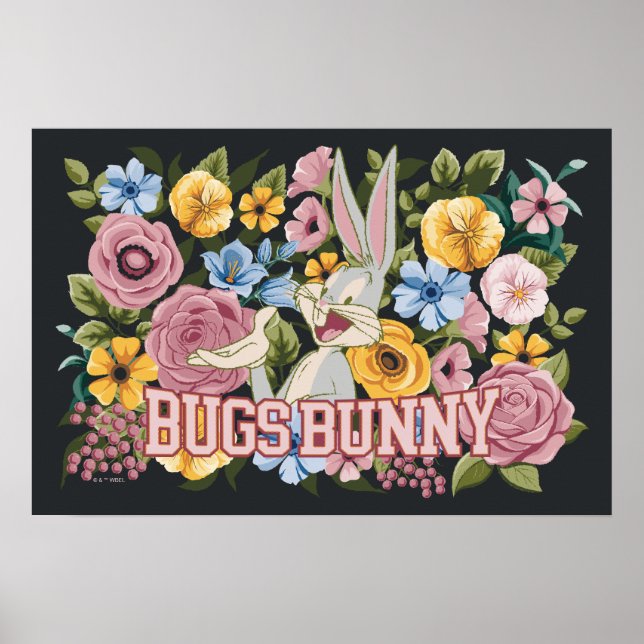 Poster Bordado Floral Gráfico do BUGS BUNNY™ (Frente)