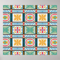 Bordado Maiolica Italiano: Floral Mediterrânica