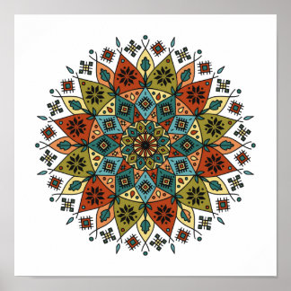 Poster Bordado Mandala