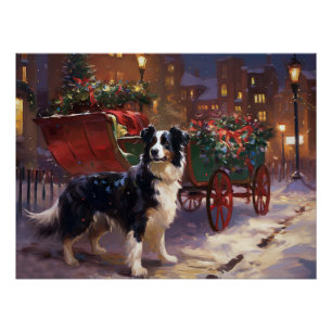 Póster Border Collie Christmas Fesason