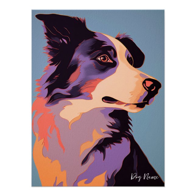 Póster Border Collie Dog 004 - Bruno Pokopen (Frente)