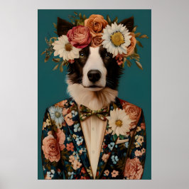 Poster Border Collie In Suit Poster, Border Collie