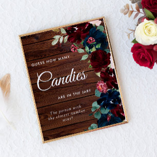 Poster Borgonha e Marinho Madeira Azul Quantas Candies Si