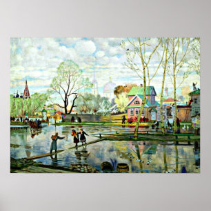 Póster Boris Kustodiev art: Primavera, pintura de Kustodi