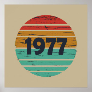 Poster born in 1977 vintage birthday