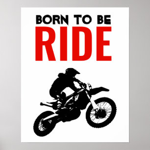 Poster Born to be Ride Motocross Motorcycle Sport