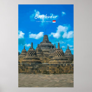 Poster Borobudur, Indonésia - Antigo Templo Budista