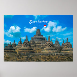 Poster Borobudur, Indonésia - Antigo Templo Budista