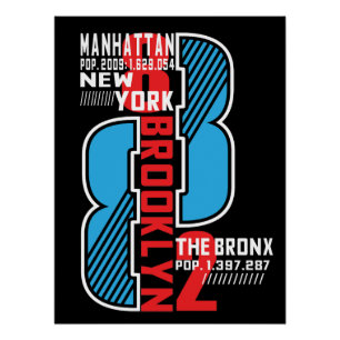 Póster Boroughs de Nova Iorque: População e Legado da Cid