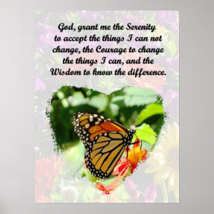 POSTER BORRACHA INSPIRADA E ORAÇÃO DE SERENIDADE FLORAL
