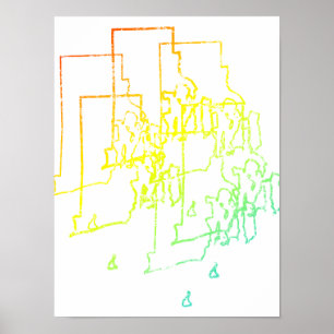 Póster borrão de derrame na ilha