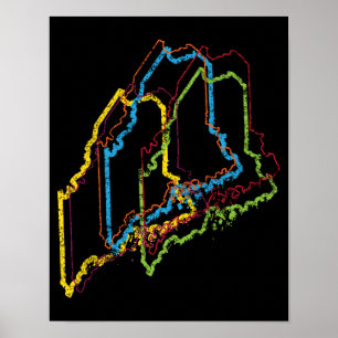 Poster borrão do orgulho de maine