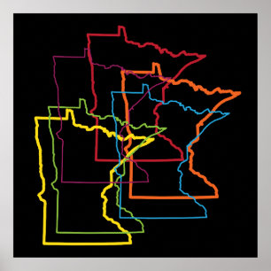 Poster borrão do orgulho de minnesota