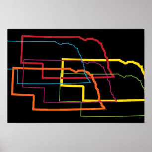 Póster borrão do orgulho de nebraska