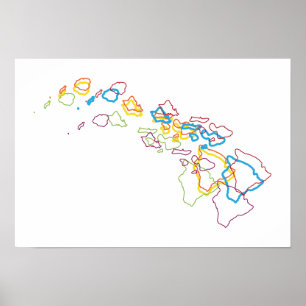 Póster borrão do orgulho do Havaí